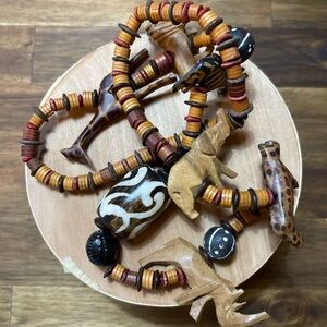 Wooden Animal Beaded Bracelets